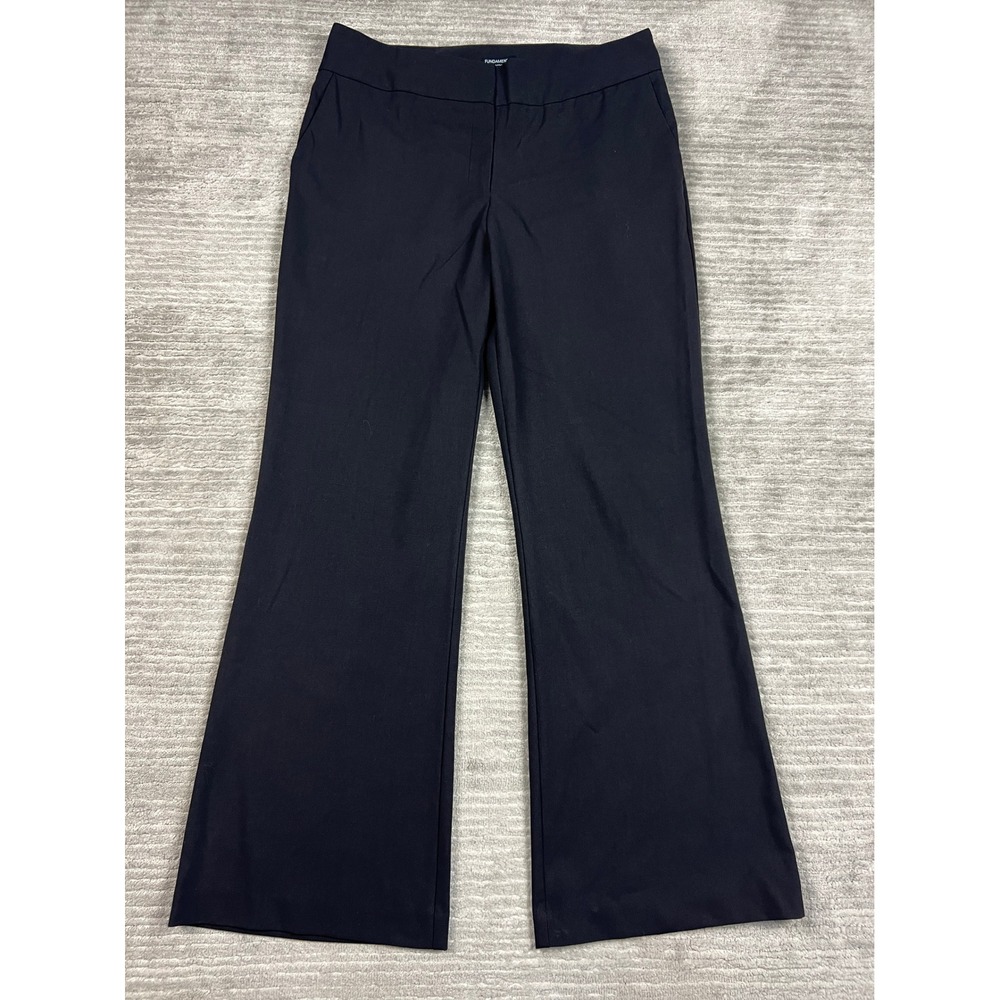 Fundamental Things Pants Womens 12 Black Wide Leg Dress Trousers Stretch Career